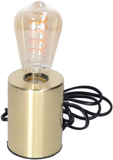 Anna's Collection Tafellamp Goud - metaal - IP20 schakelaar - 7.5 x 7.5 x 10 cm - inclusief LED Retro lamp