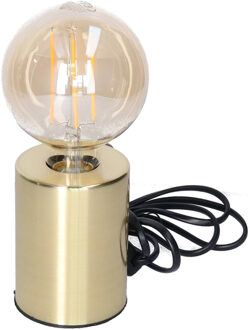 Anna's Collection Tafellamp Goud - metaal - IP20 schakelaar - 7.5 x 7.5 x 10 cm - inclusief LED Retro lamp