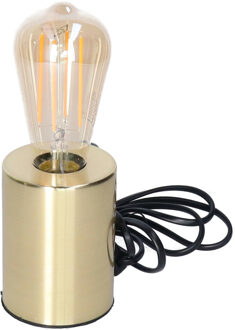 Anna's Collection Tafellamp Goud - metaal - IP20 schakelaar - 7.5 x 7.5 x 10 cm - inclusief LED Retro lamp