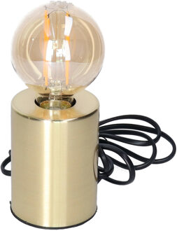 Anna's Collection Tafellamp Goud - metaal - IP20 schakelaar - 7.5 x 7.5 x 10 cm - inclusief LED Retro lamp