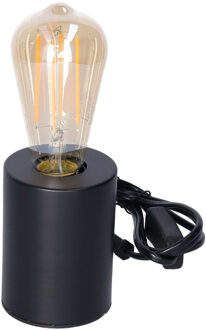 Anna's Collection Tafellamp Zwart - plastic - IP20 schakelaar - 7.5 x 7.5 x 10 cm - inclusief LED Retro lamp