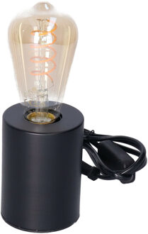Anna's Collection Tafellamp Zwart - plastic - IP20 schakelaar - 7.5 x 7.5 x 10 cm - inclusief LED Retro lamp