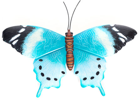 Anna's Collection Tuindecoratie vlinder van metaal blauw/zwart 48 cm Multi