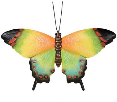 Anna's Collection Tuindecoratie vlinder van metaal groen 37 cm - Tuinbeelden