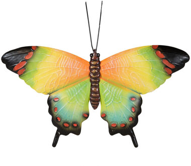 Anna's Collection Tuindecoratie vlinder van metaal groen 37 cm