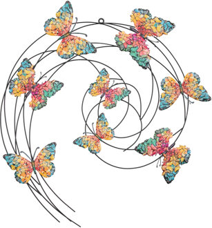 Anna's Collection Tuindecoratie vlinders - 3D - gekleurd - 60 cm - muur/schutting decoratie