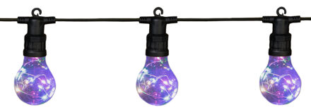 Anna's Collection Tuinverlichting lichtsnoer met lampjes/bollampjes gekleurd 10 meter