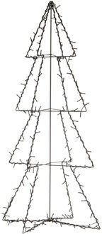 Anna's Collection Verlichte 3D kerstboom - 117 cm - zwart - 190 LED - warm wit