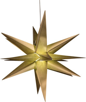 Anna's Collection Verlichte 3D kerstster - goud - 60 cm - kunststof - op batterijen Goudkleurig