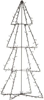 Anna's Collection Verlichte figuren zwarte 3D lichtboom/metalen boom/kerstboom met 190 led lichtjes 117 cm - kerstverlichting figuur
