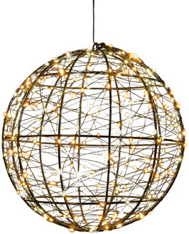 Anna's Collection Verlichte kerstbal - 3D - D25 cm - 300 led lampjes - warm wit - metaal - decoratie bol