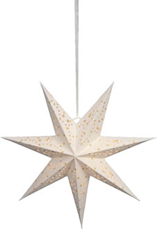 Anna's Collection Verlichte kerstster - wit - D38 m - papier - LED - warm wit - steady light - timer - binnen