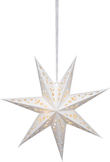 Anna's Collection Verlichte kerstster - wit - D58 m - papier - LED - warm wit - steady light - timer - binnen