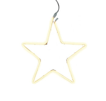 Anna's Collection Verlichte neon ster/kerstster decoratie 200 lampjes warm wit 54 cm