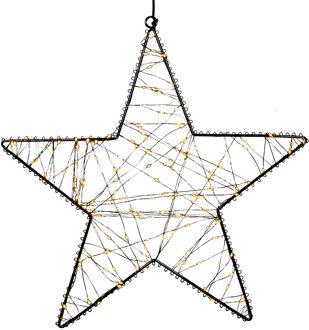 Anna's Collection Verlichte ster - 160 led lampjes - warm wit - D36 cm - verlichte figuren - kerstverlichting
