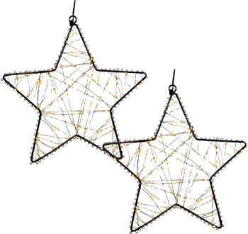 Anna's Collection Verlichte ster - 2x - 100 led lampjes - warm wit - D26 cm - kerster figuur - kerstverlichting?