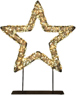 Anna's Collection Verlichte ster/decoratie ster- metaal - warm wit licht - D36 cm - 800 micro led lampjes Zwart