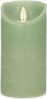 Annas collection led stompkaars bewegende vlam oslo 15 cm jade green Groen