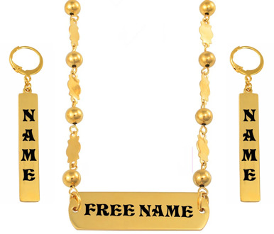 Anniyo Customize Name Pendant Beads Necklace Earrings Sets Marshallese Polynesia Jewelry Micronesia Hawaiian Guam Gift #067421