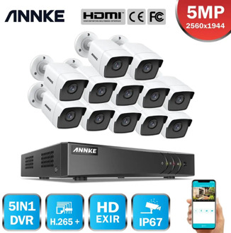 ANNKE 16CH 5MP Lite HD Video Security System 5IN1 H.265+ DVR With 12PCS 5MP TVI Waterproof Cameras Surveillance System CCTV Kit