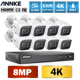 ANNKE 4K Ultra HD 8CH DVR Kit H.265 CCTV Camera Security System 8MP CCTV System IR Outdoor Night Vision Video Surveillance Kits