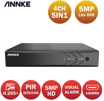 ANNKE 5MP Lite HD 4CH Video Surveillance DVR H.265+ 5IN1 Digital Video Recorder PIR Motion Detection For 2MP 3MP 5MP IP Cameras
