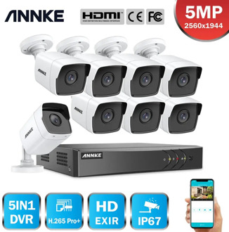ANNKE 8CH 5MP Lite Video Security System 5IN1 H.265+ DVR With 8PCS 5MP Weatherproof HD EXIR Outdoor Camera Surveillance CCTV Kit