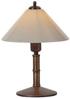 ANNO 1900 tafellamp met antieke uitstraling gebronsd messing, wit