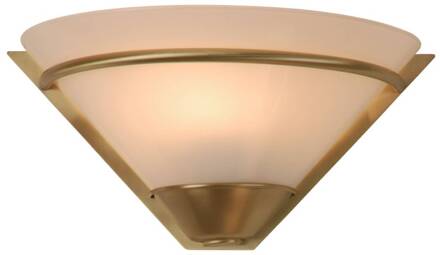 Anno 1900 wandlamp, messing geborsteld wit