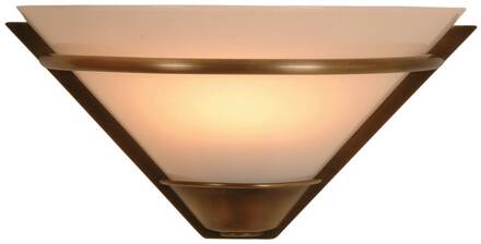 Anno 1900 wandlamp, messing gepolijst wit