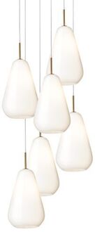 Anoli 6 Hanglamp - Goud - Opaal