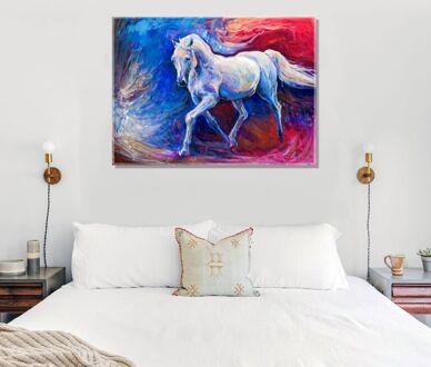 Anoniem Wit Paard Olieverf Reproductie Canvas Print 50X70 Cm