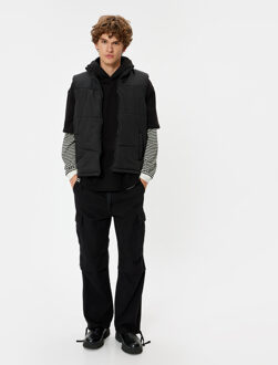 ANORAK VESTEN Rechte kraag Puffer Weste Anorak Zwart