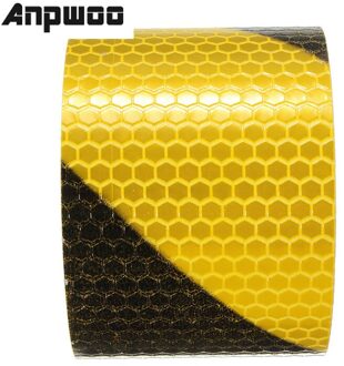 Anpwoo 2 "X10' 3 Meter Zwart Geel Reflecterende Veiligheidswaarschuwing Conspicuity Tape Film Sticker Voor Auto 'S Regenjas Aankomst