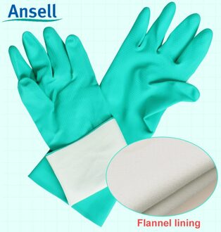 Ansell Chemische Weerstaan Werk Handschoenen Nitril Rubber Zuur En Alkali Bestendig Waterdicht Anti-Slip Handschoenen Industriële Laboratorium XL