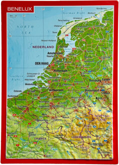 Ansichtkaart Benelux reliëfpostkaart | GeoRelief