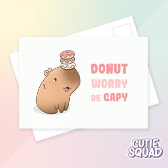 Ansichtkaart - Donut worry be capy