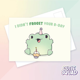 Ansichtkaart - I didn't frog-et your birthday