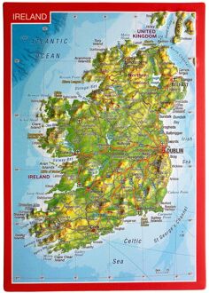 Ansichtkaart Ierland met reliëf | GeoRelief