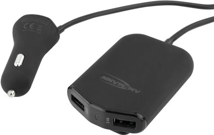 Ansmann Auto USB-lader met 4 poorten 496 9,6 A 1000-0017 Zwart