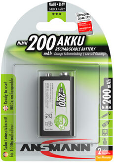Ansmann maxE 6LR61 Oplaadbare 9V batterij (blok) NiMH 8.4 V 200 mAh 1 stuk(s)