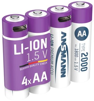 Ansmann Usb Oplaadbare Batterijen AA Met Oplaadkabel 4-pack