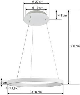 Answin LED hanglamp 52,8 W wit zandwit