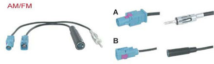 Antenne split adapter fakra male --> din male/ fakra female --> din female