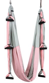 Antenne Yoga Hangmat Set Antigravity Yoga Swing Ultra Sterk Voor Air Yoga Inversie Opknoping Oefeningen-Roze + Grijs