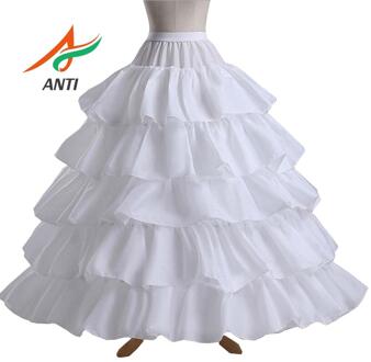 ANTI 4 Hoops 5 Lagen Baljurk Petticoats Zwarte Petticoat Crinoline Onderrok Grote Ruche Bruiloft Accessoires Tule Onderrokken