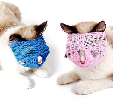 Anti Bite Kat Snuit Multifunctionele Ademend Mesh Kat Reizen Tool Bad Beauty Grooming Levert Kat Baden Huisdier Accessoires roze / S