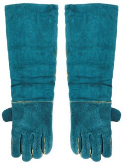 Anti-Bite Veiligheid Bite Handschoenen Voor Catch Hond Kat Reptiel Dier Ultra Lange Lederen Groene Huisdieren Grijpen Bijten beschermende Handschoen