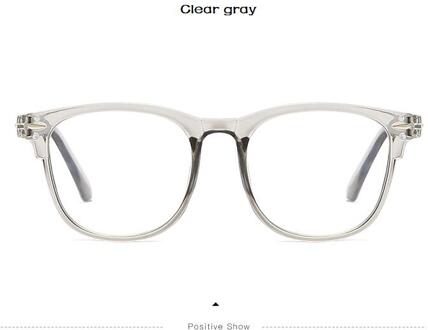 Anti Blauw Licht Bril Blocking Filter Ronde Computer Bril Mannen Vrouwen Super Licht Frame Brillen Roze Clear Bril doorzichtig grijs