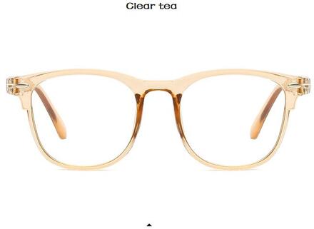 Anti Blauw Licht Bril Blocking Filter Ronde Computer Bril Mannen Vrouwen Super Licht Frame Brillen Roze Clear Bril doorzichtig thee